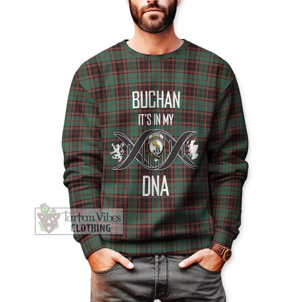 Buchan Ancient Tartan Sweatshirt with Family Crest DNA In Me Style