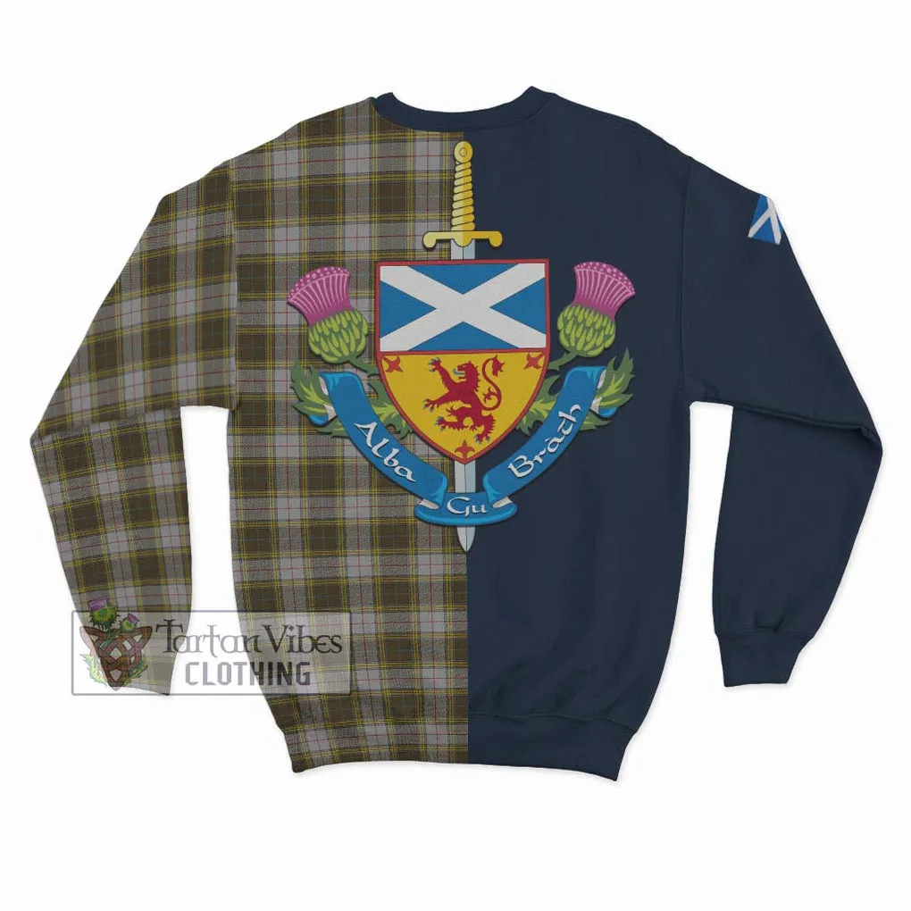 Buchanan Dress Tartan Sweatshirt Alba with Scottish Lion Royal Arm Half Style