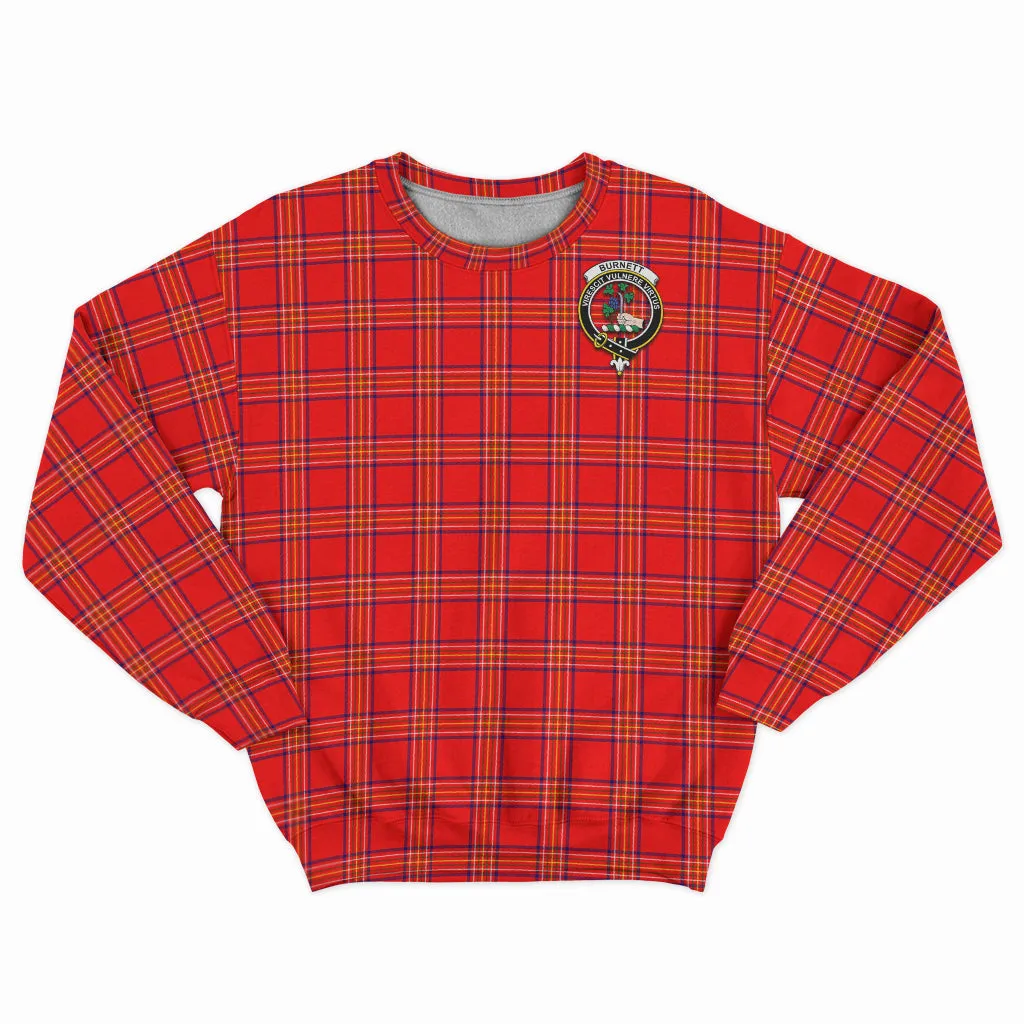 Burnett Modern Tartan Sweatshirt with Family Crest