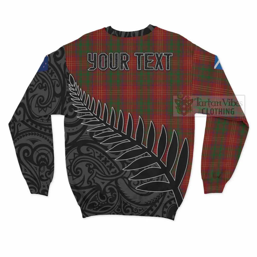 Burns Crest Tartan Sweatshirt with New Zealand Silver Fern Half Style