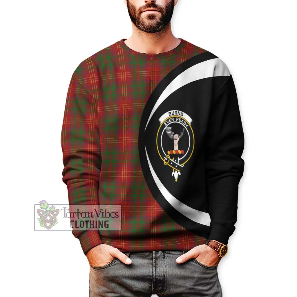 Burns Tartan Sweatshirt with Family Crest Circle Style