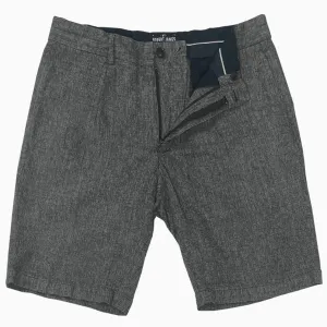 CHARCOAL SLUB DECK SHORT SAMPLE - 55% LINEN 45% COTTON WASHABLE WALKING SHORTS - IN STOCK READY TO SHIP IN 32, 34, 36