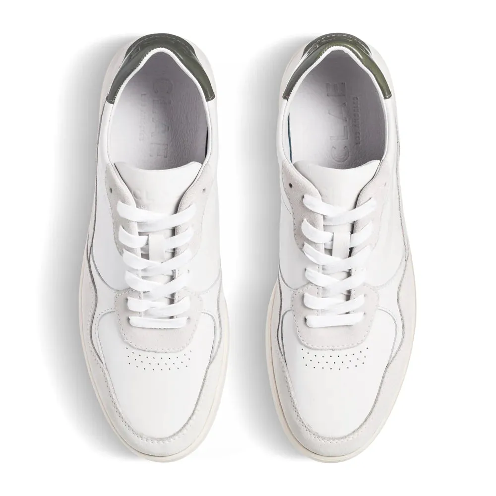 CLAE ELFORD SNEAKERS - WHITE LEATHER OLIVE