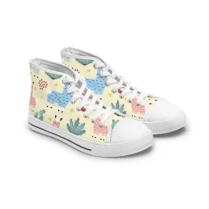 Colorful Llama Women's High Top Sneakers