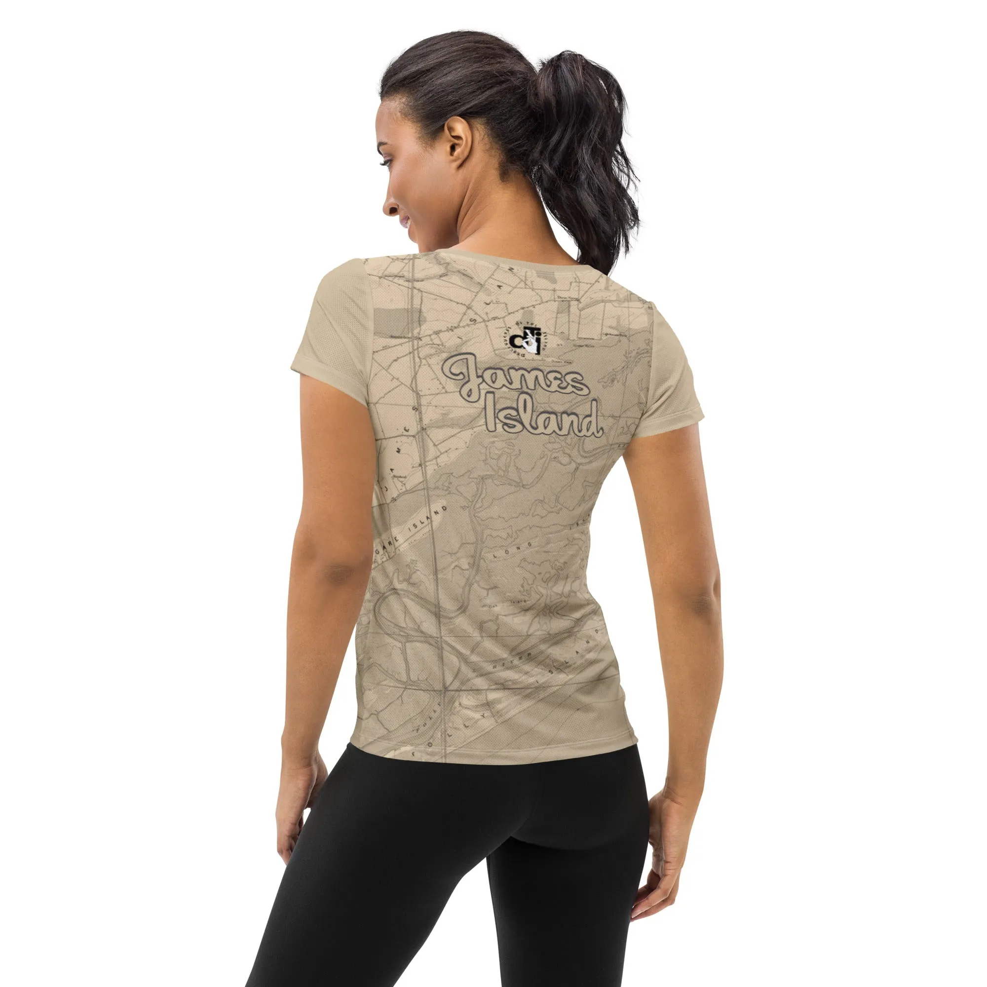 Descendants of the Island James Island Map Women's Athletic T-shirt