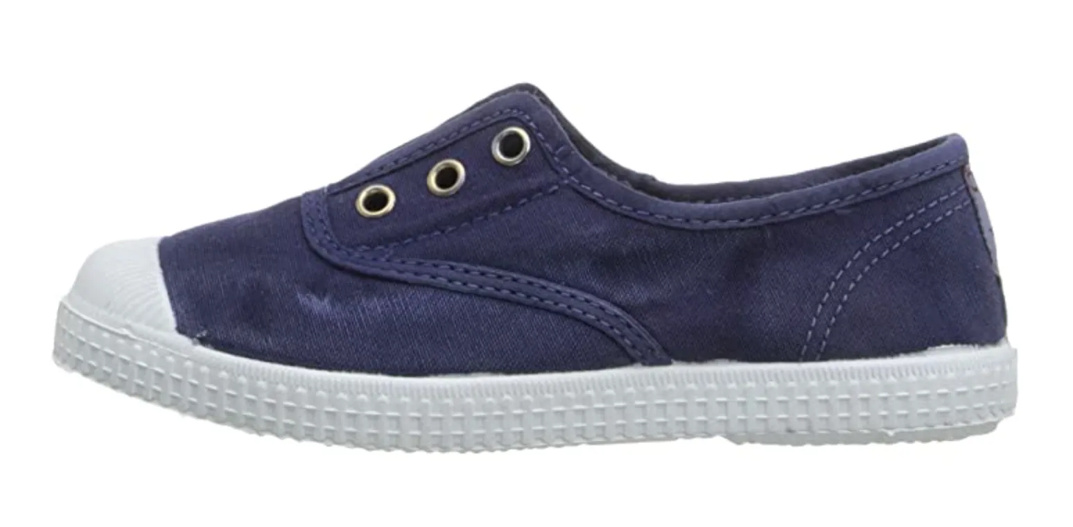 Distressed Toe Cap Slip On - Navy