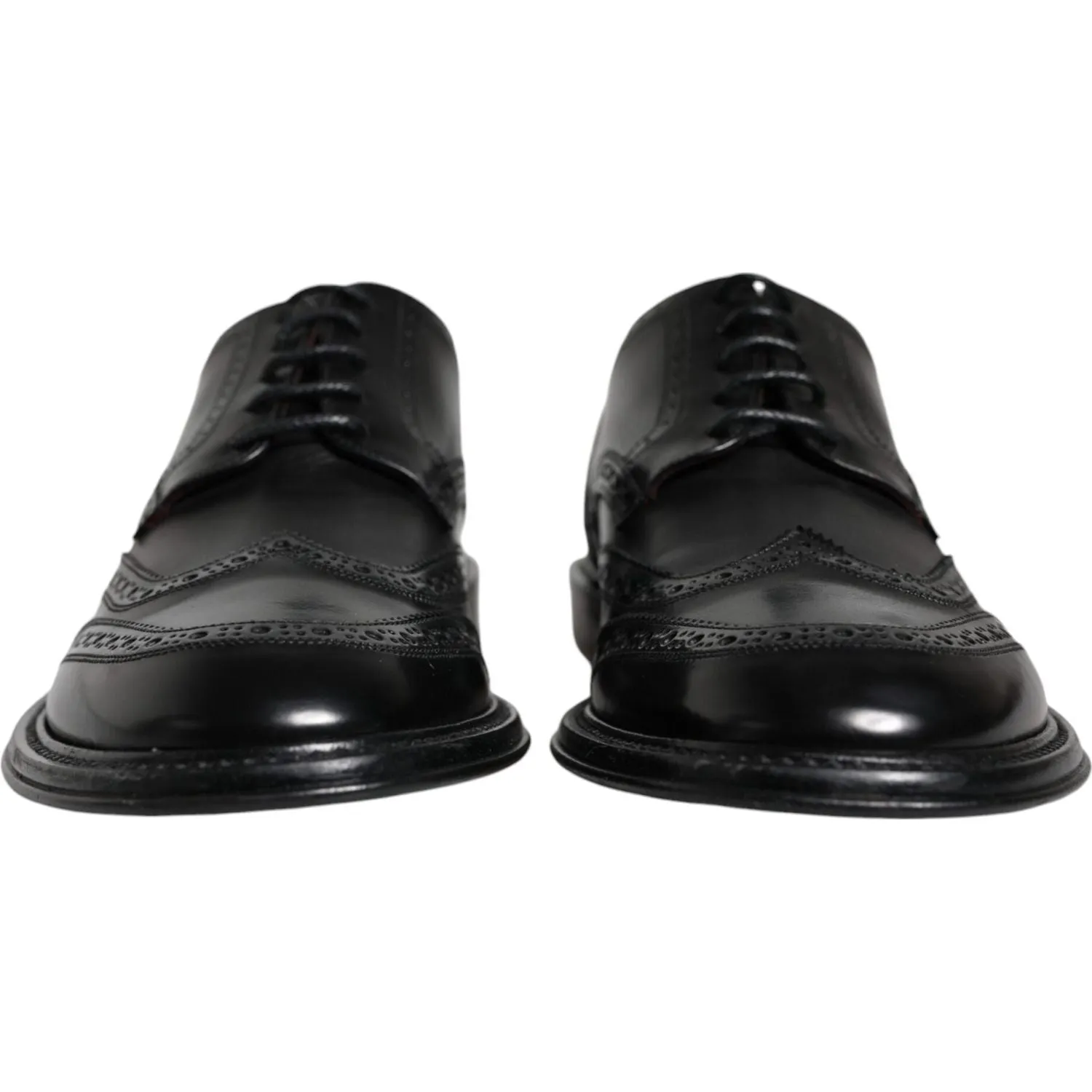 Dolce & Gabbana Black Leather Oxford Wingtip Formal Shoes