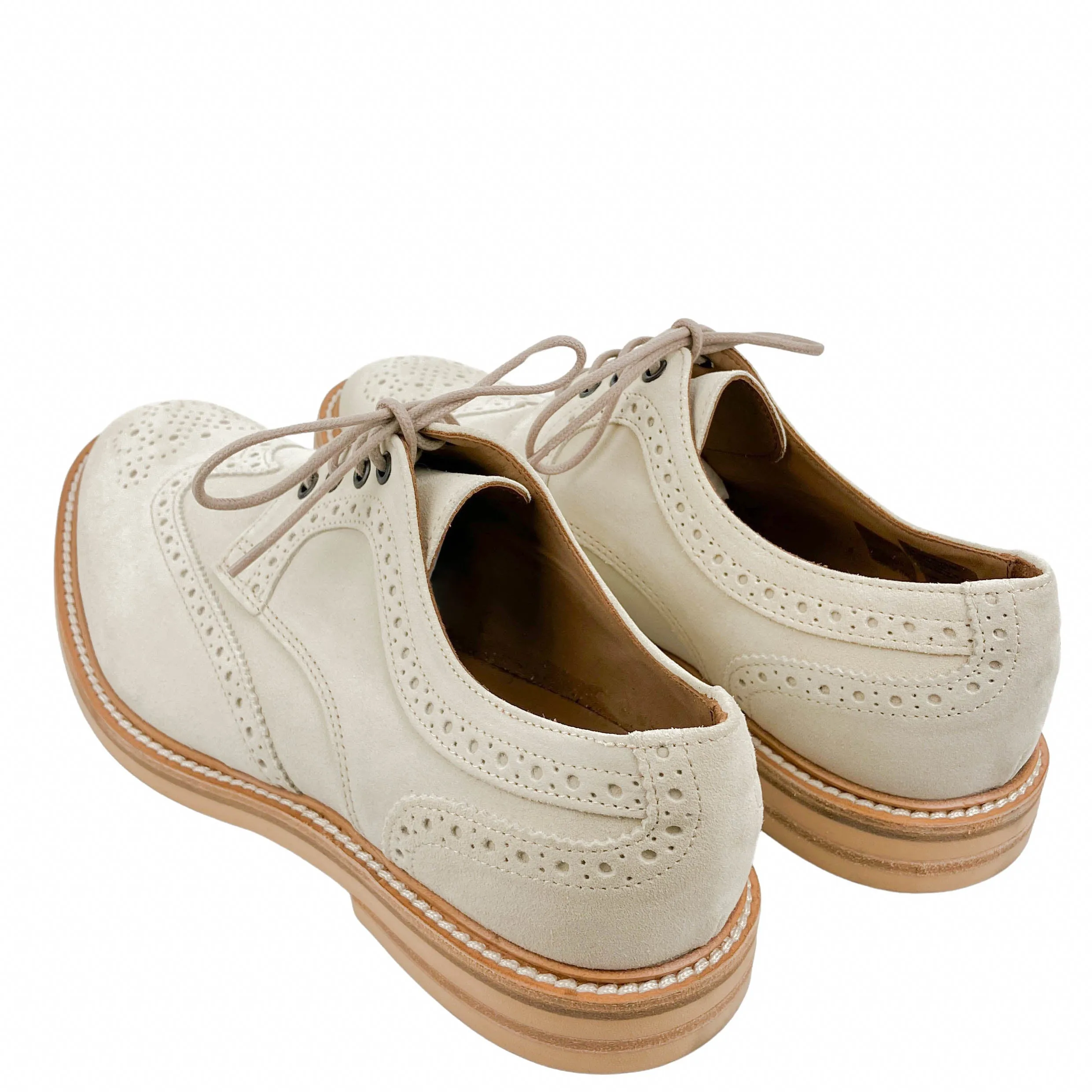 Eleventy Suede Oxfords in Cream