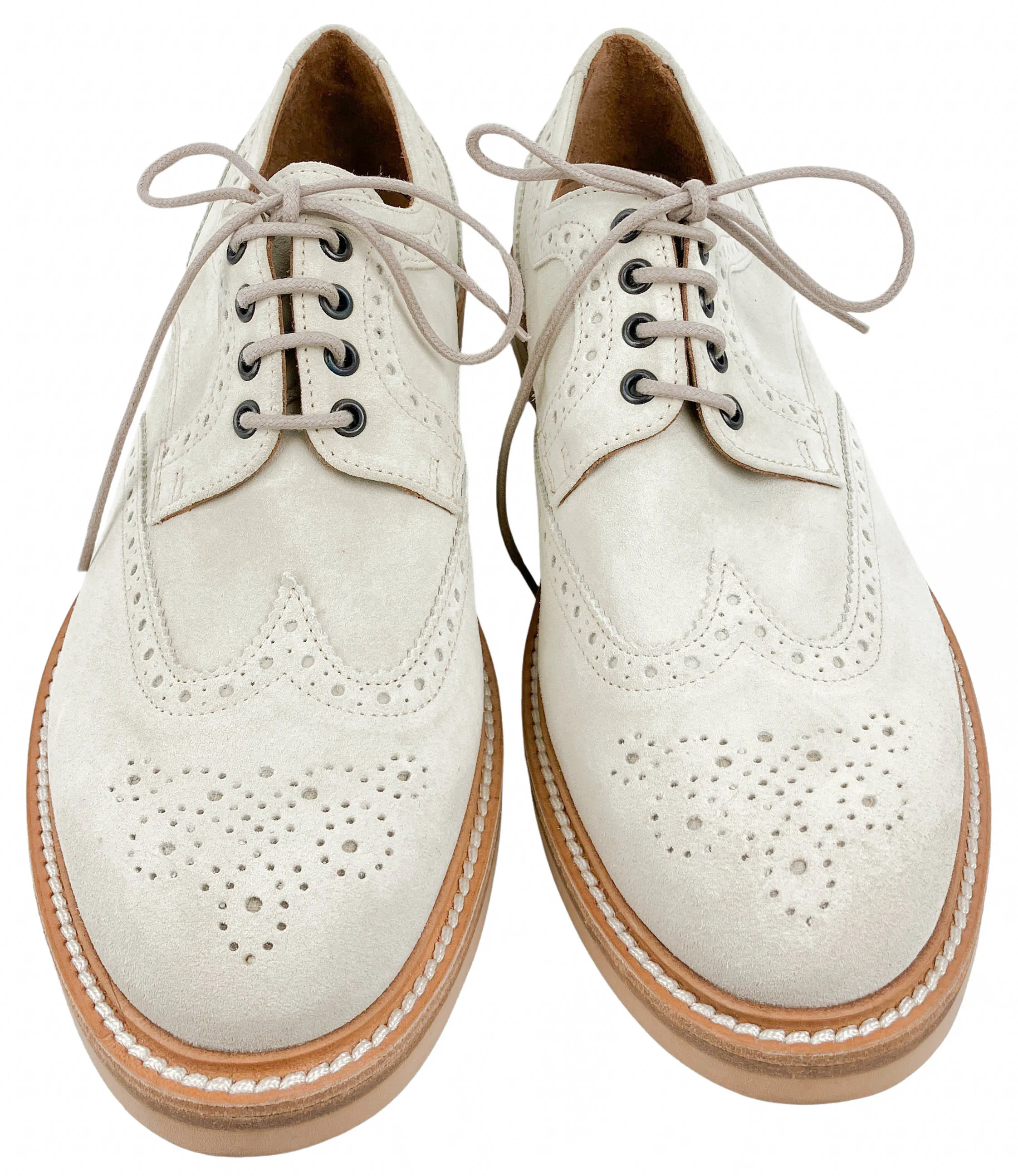 Eleventy Suede Oxfords in Cream