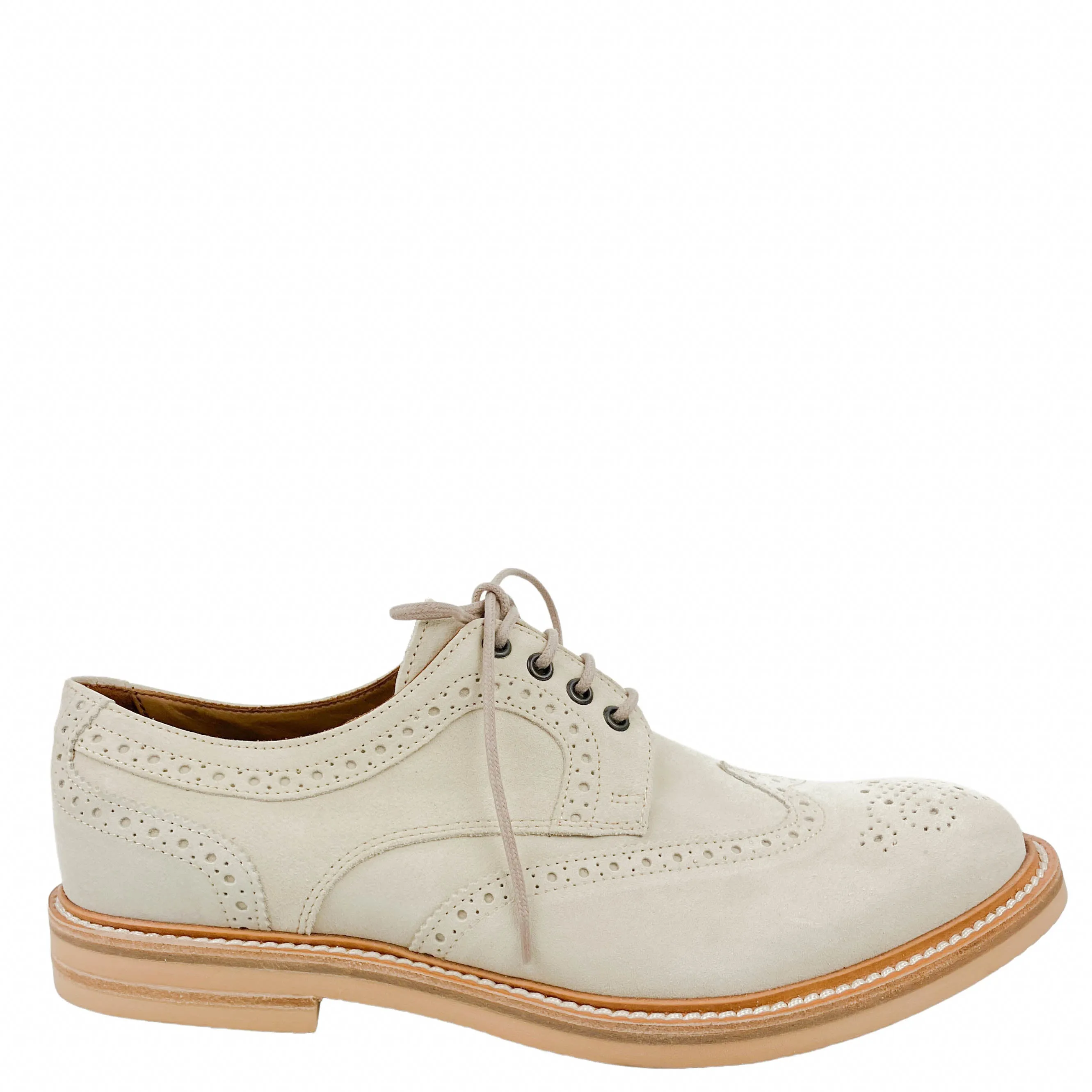 Eleventy Suede Oxfords in Cream