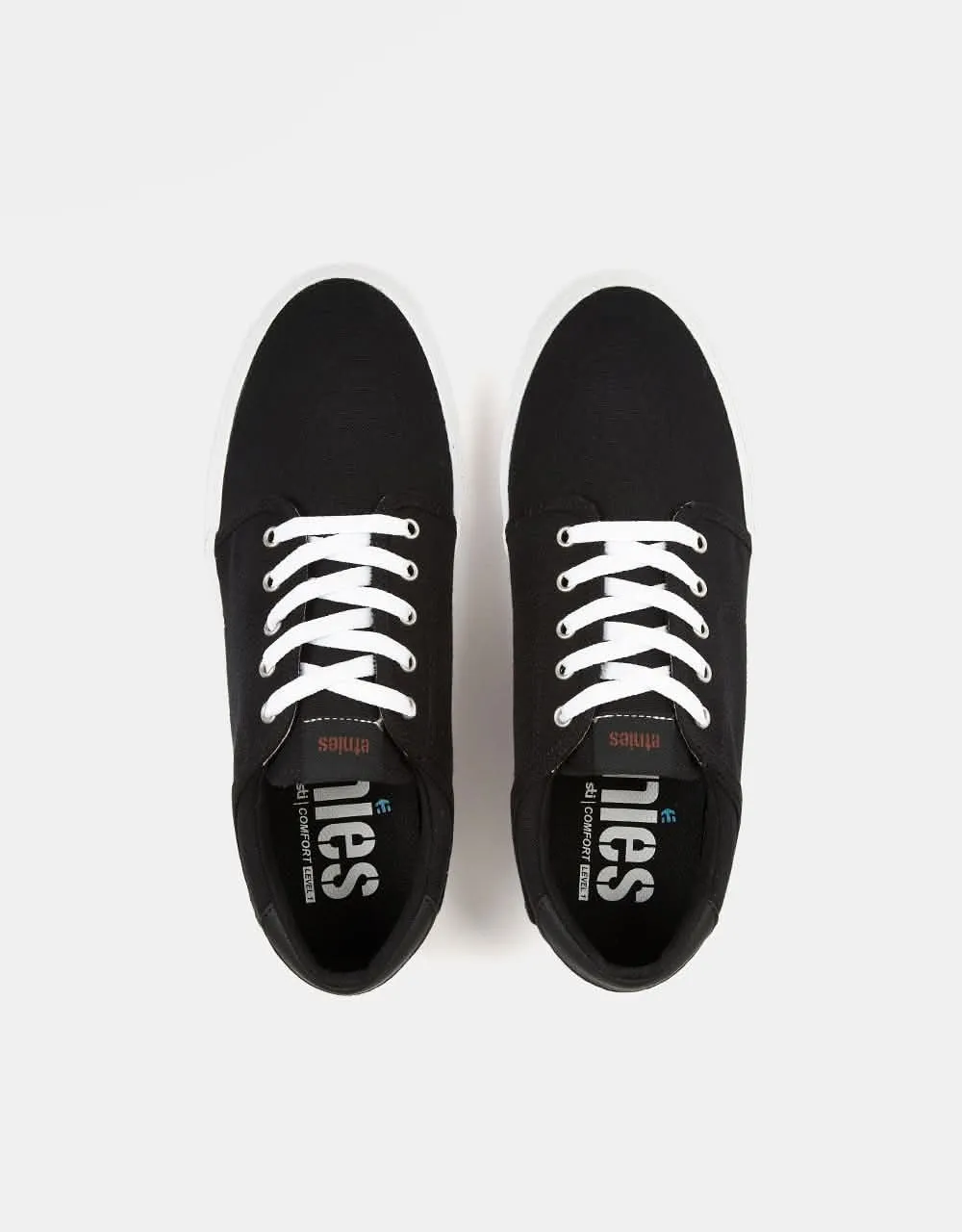 Etnies Barge Slim Skate Shoes - Black/White/Silver