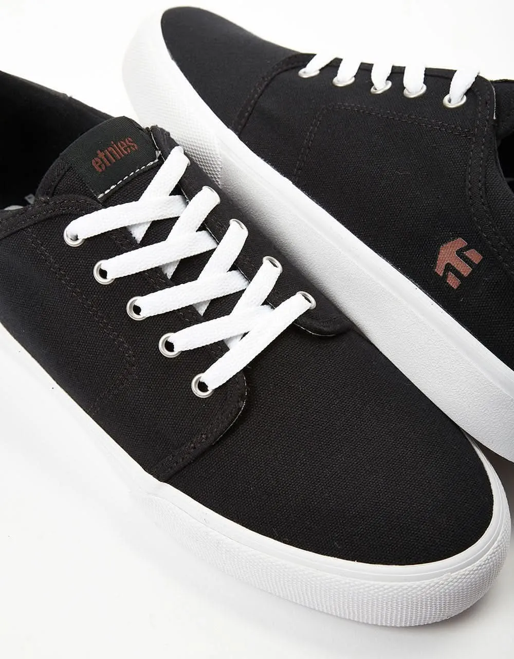 Etnies Barge Slim Skate Shoes - Black/White/Silver