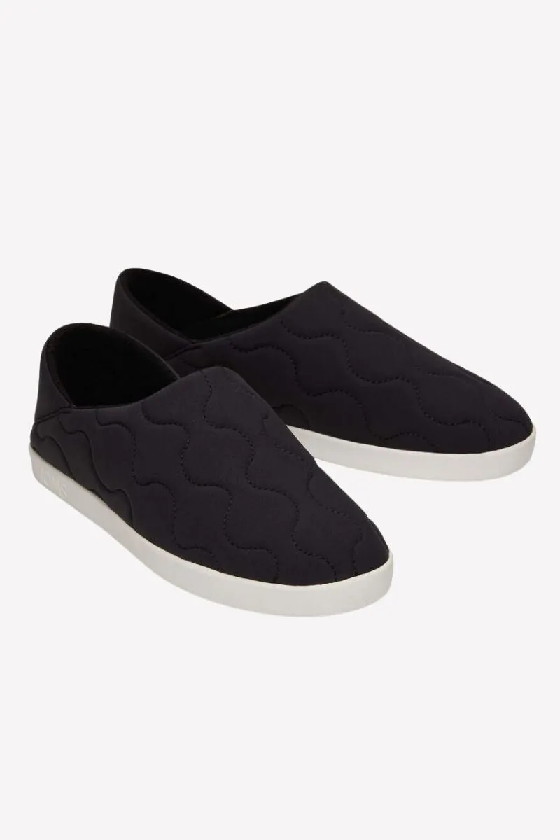 Ezra Black Quilted Cotton Convertible Slipper