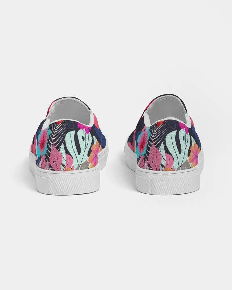 FLORAL HIBSICUS FLAMINGOS CANVAS SHOES