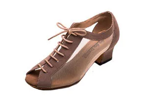 Go Go Dance Shoes, 4051, Tan Nubuck-Mesh, 1.8” Heel