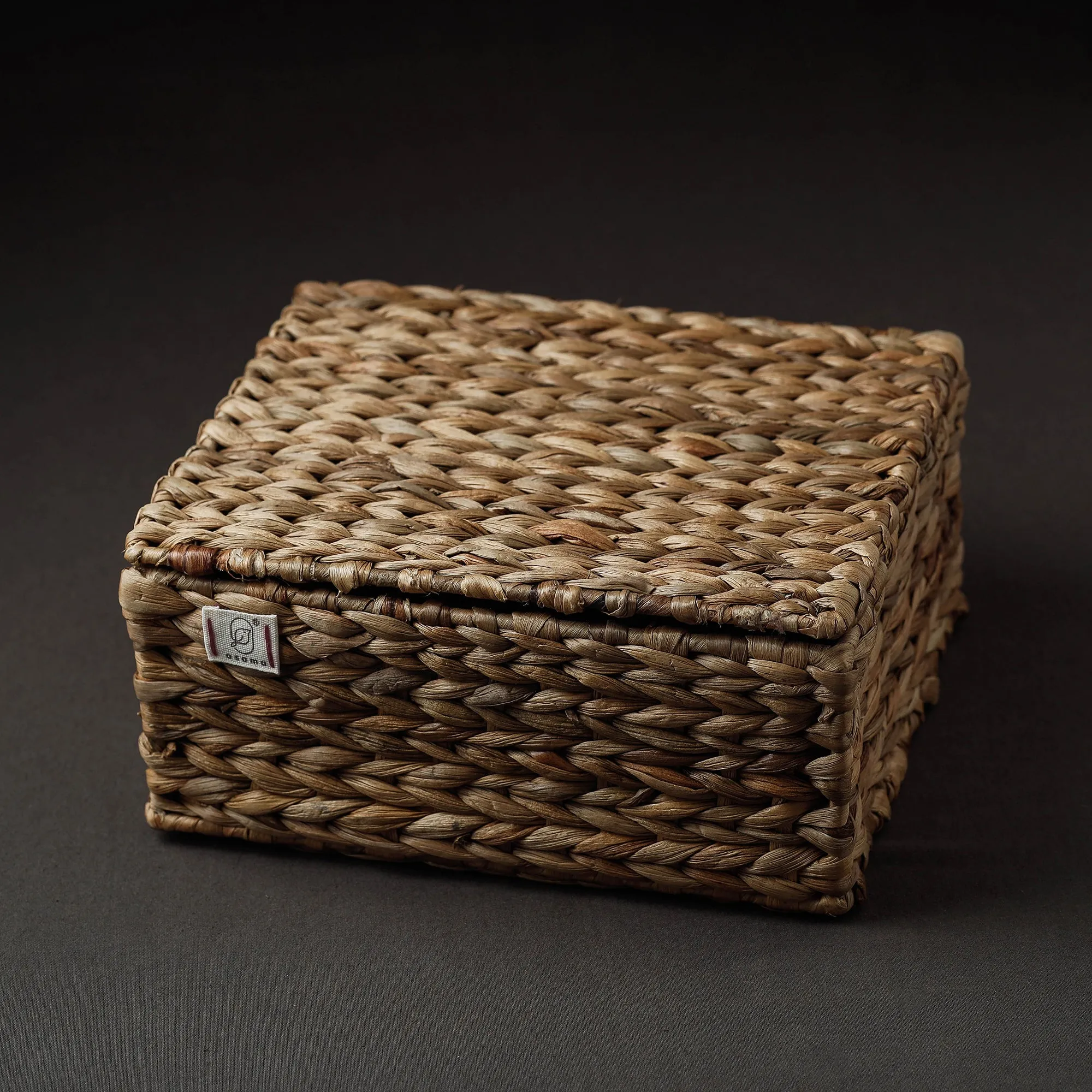 Handcrafted Organic Water Hyacinth Basket (9 x 8 in)