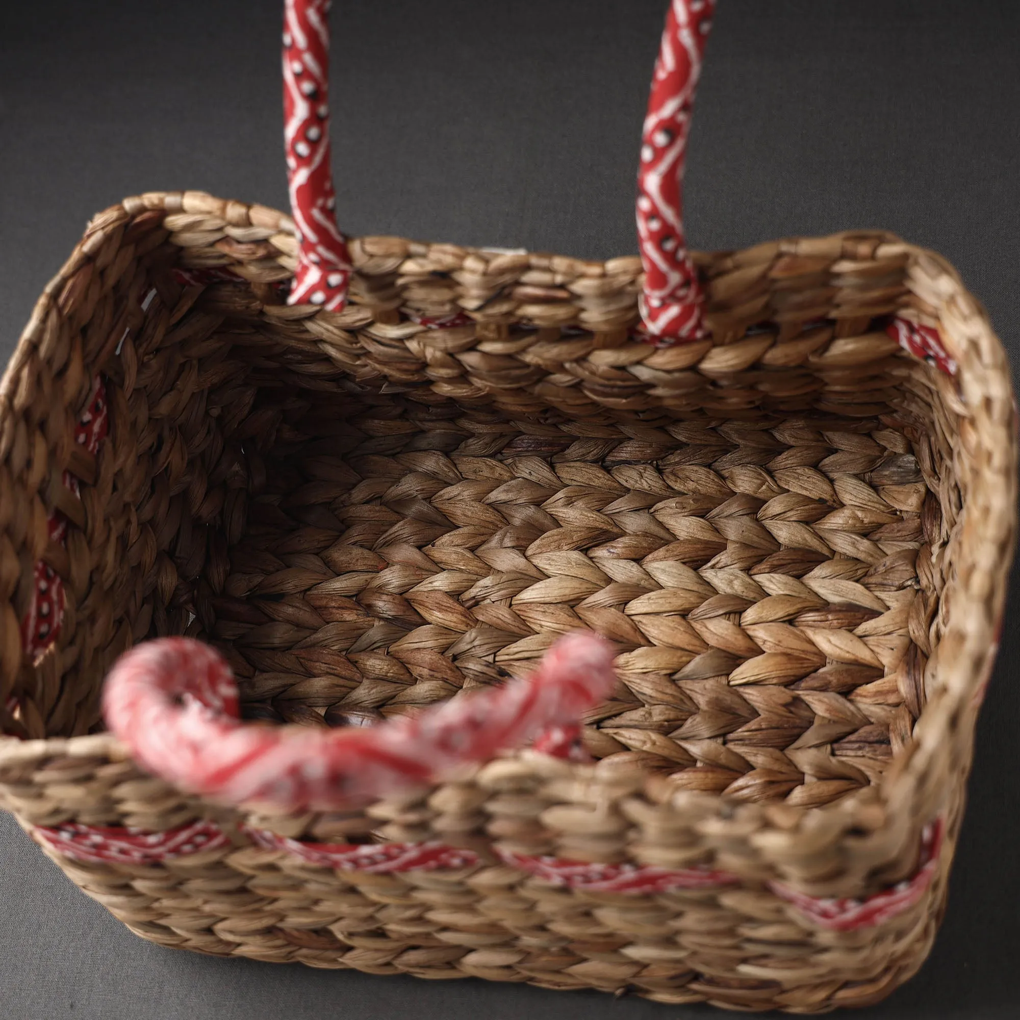 Handcrafted Organic Water Hyacinth Basket