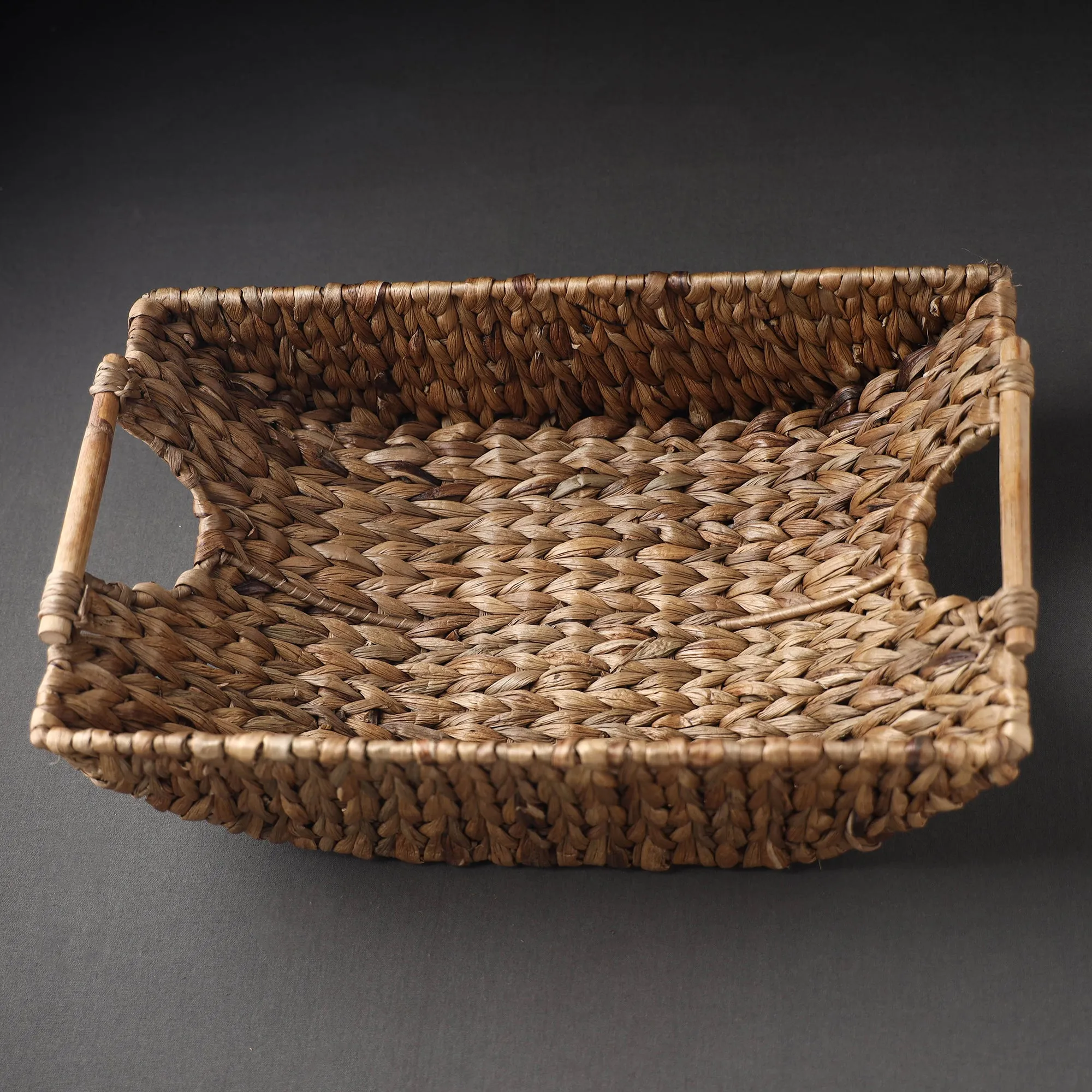 Handcrafted Organic Water Hyacinth Multipurpose Boat Basket