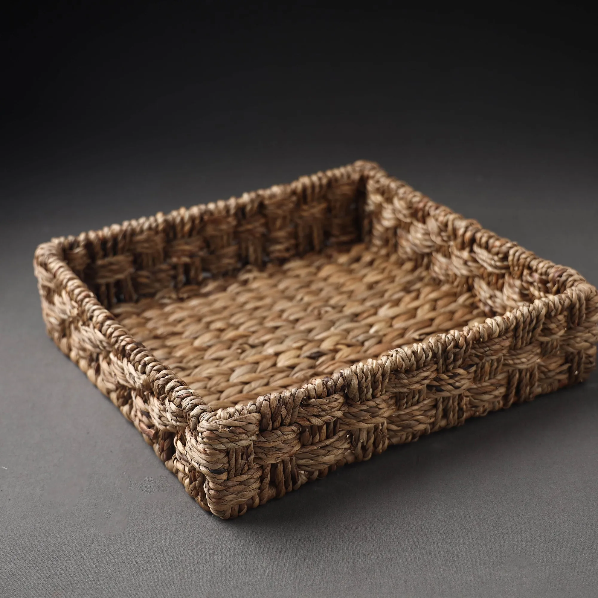 Handcrafted Organic Water Hyacinth Multipurpose Square Tray