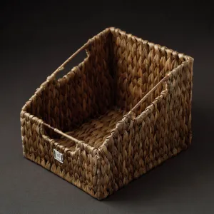 Handcrafted Organic Water Hyacinth Pantry Basket (10.5 x 8 in)