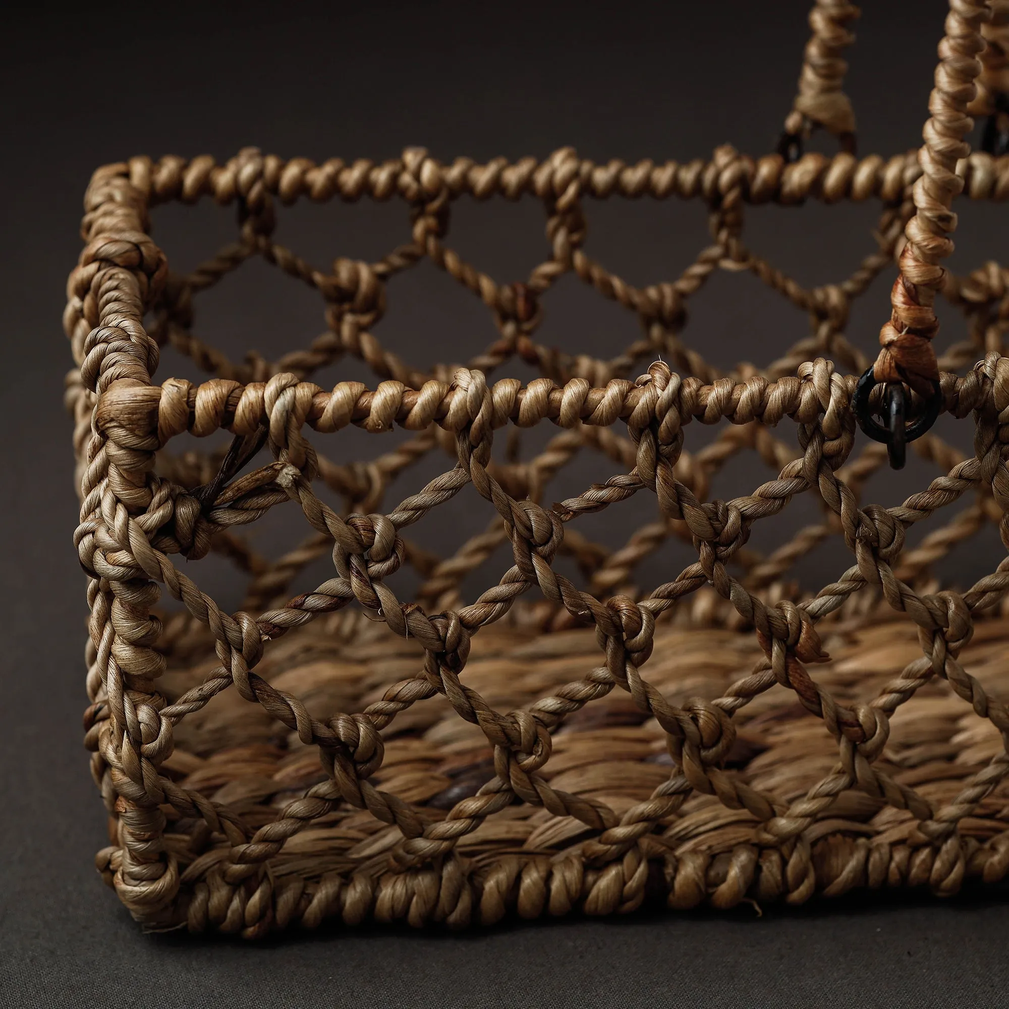 Handcrafted Organic Water Hyacinth Plush Basket (12 x 4 in)