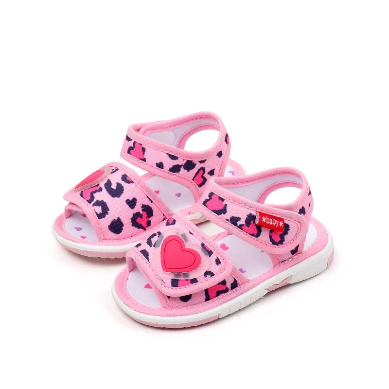 HEART PATCH CHEETAH PRINT HOLLOW OUT CHU-CHU BOOTIES