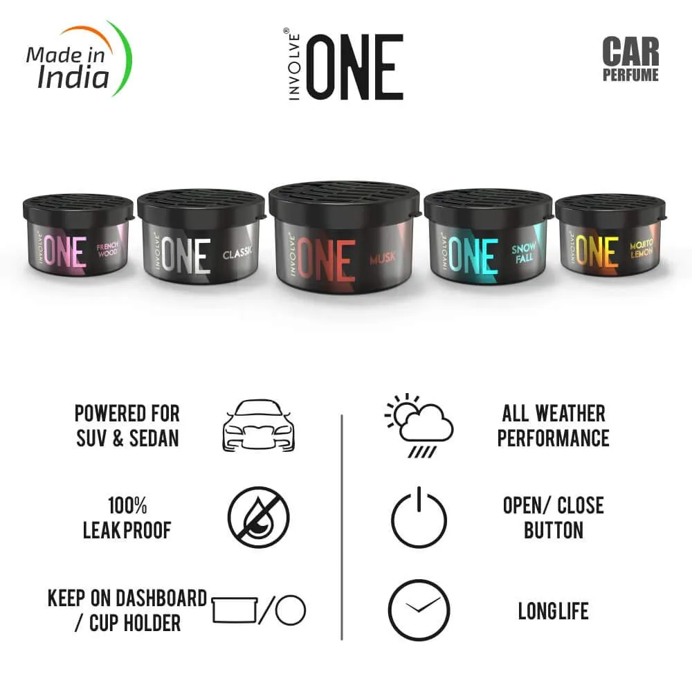 Involve ONE Splash Organic Car Perfume & ONE Snowfall Fragrance Organic Car Perfume Combo