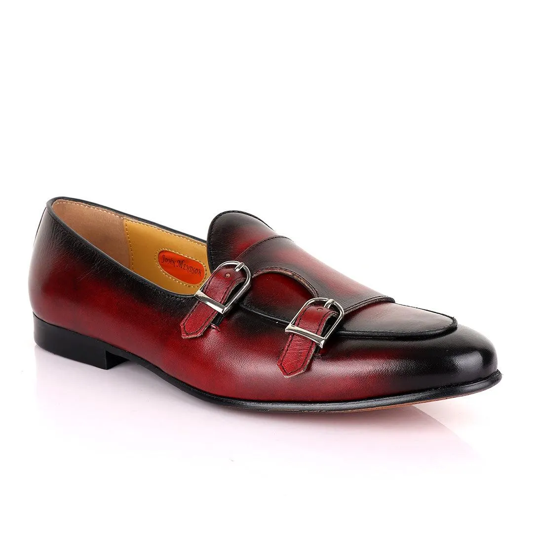 John Mendson Double monk Strap Wine Loafers