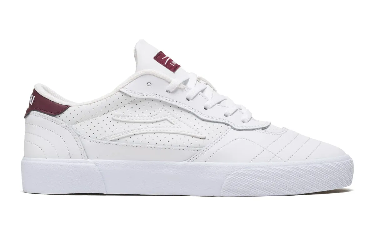 Lakai Shoes Cambridge - White/Burgundy Leather