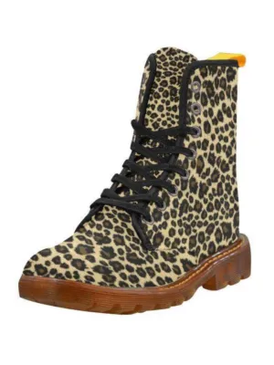 Leopard Print Women's Lace Up Combat Boots [IN STOCK]