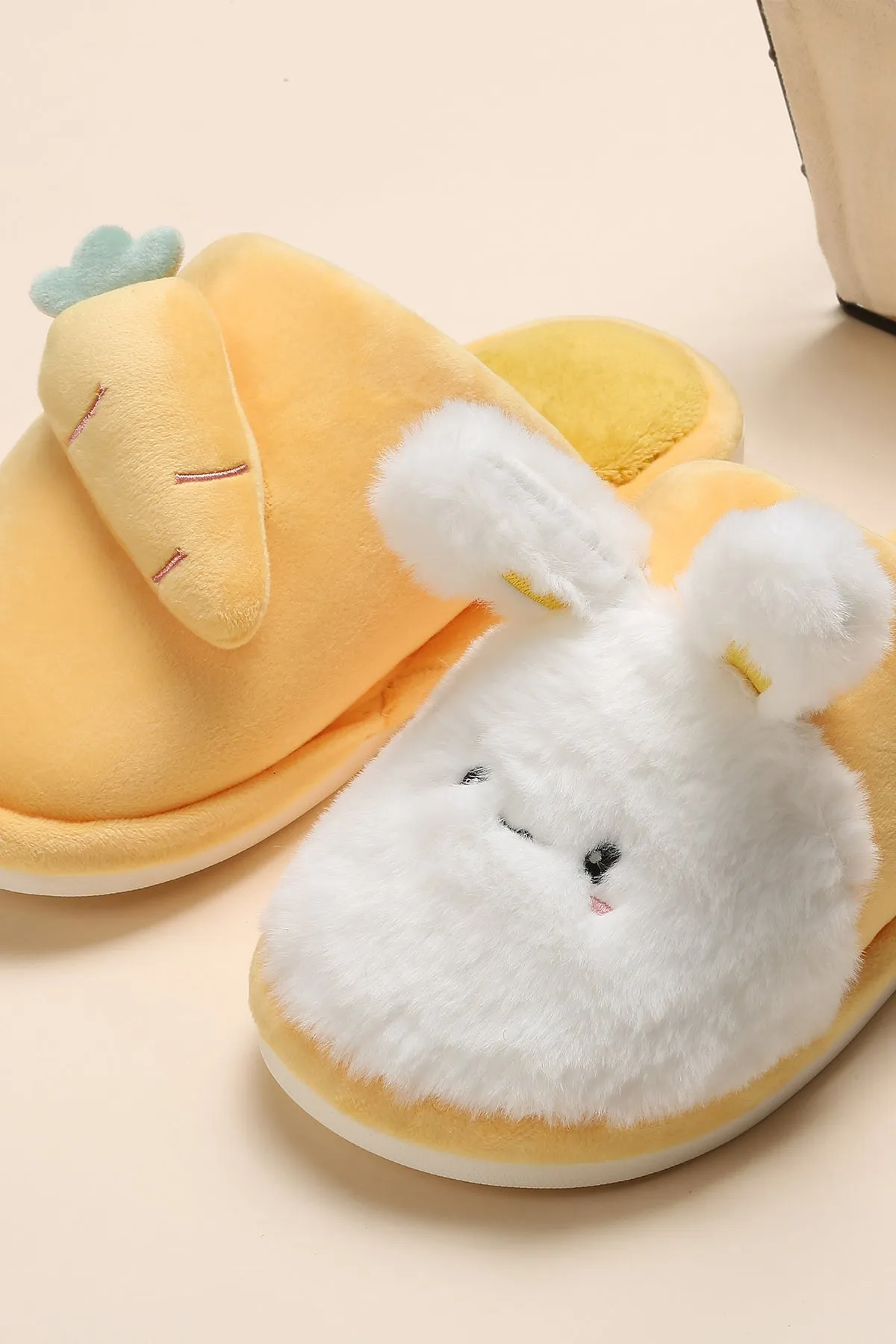 Lykke Home | Yellow Rabbit & Carrot Slippers