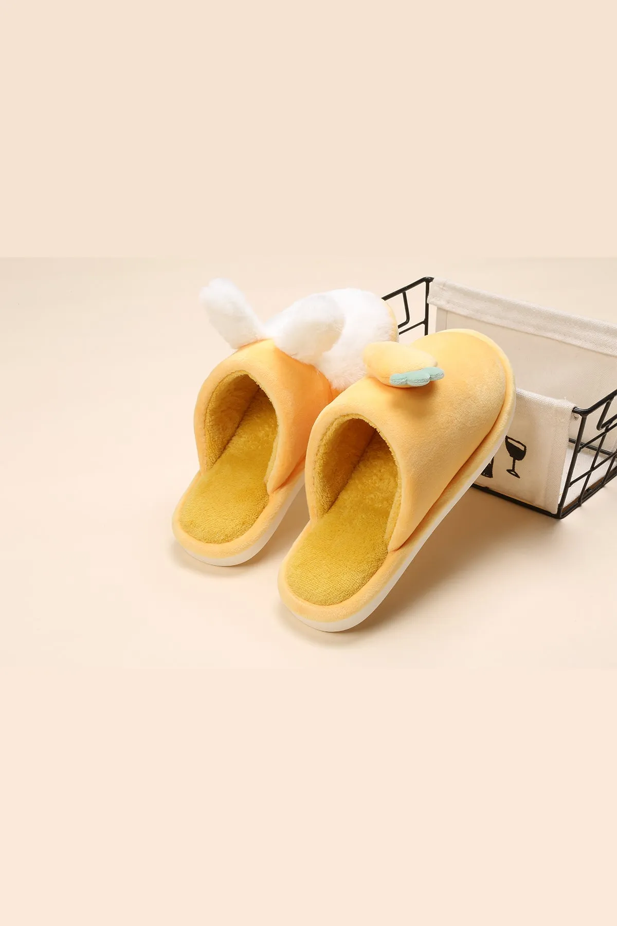 Lykke Home | Yellow Rabbit & Carrot Slippers