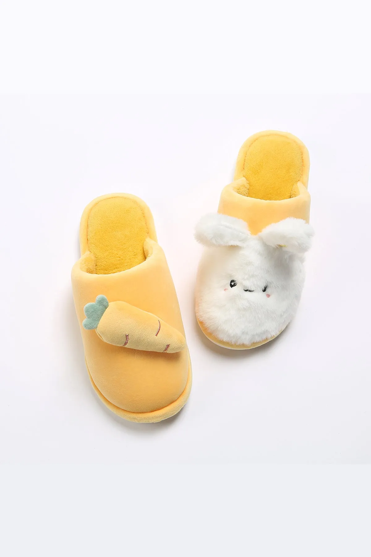 Lykke Home | Yellow Rabbit & Carrot Slippers