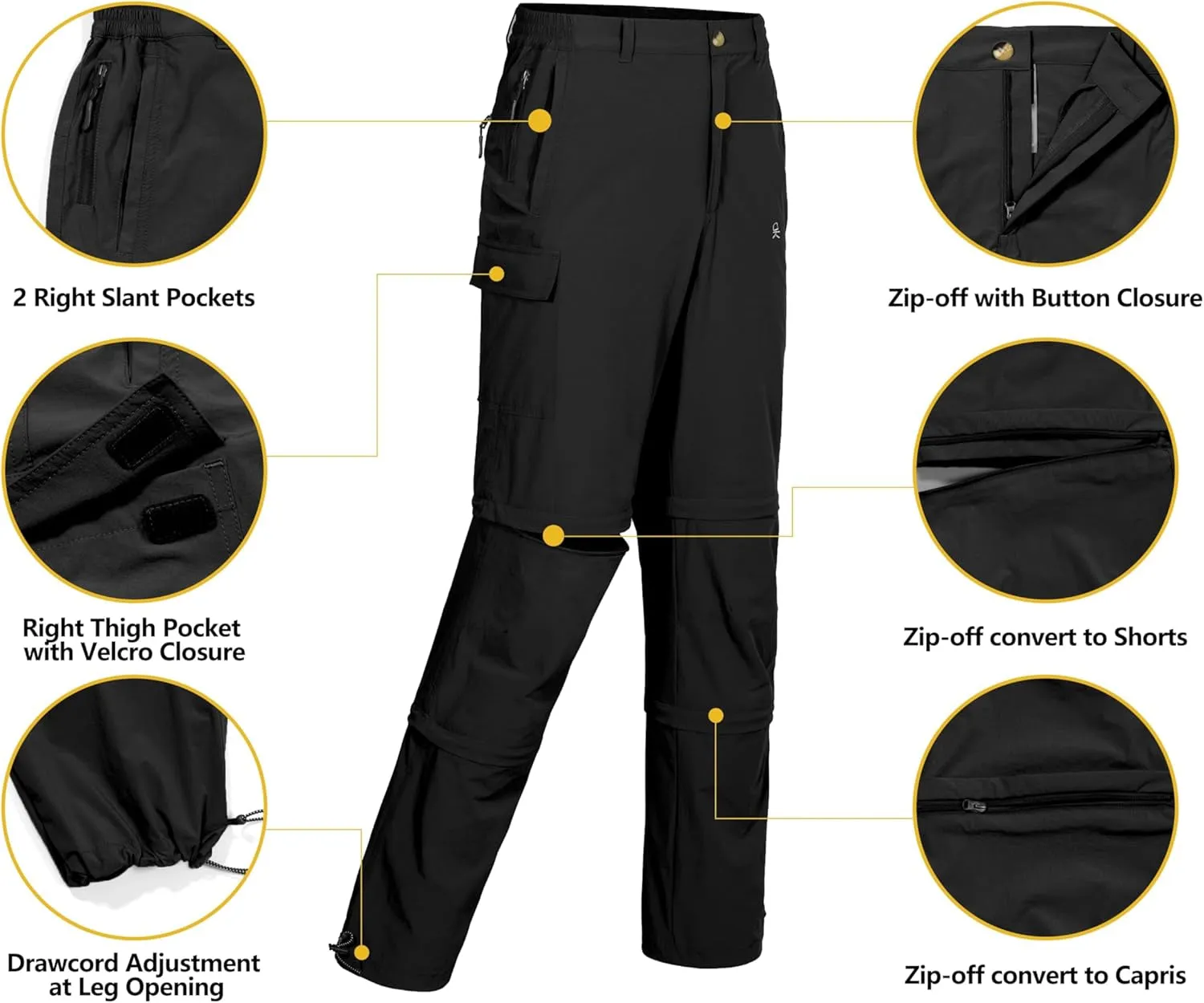 Men's Stretch Convertible Pants with UV Protection