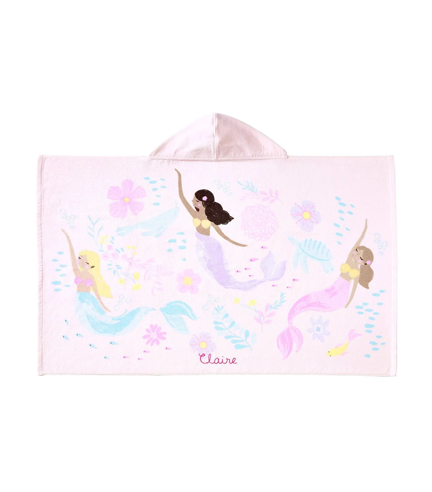 Mermaid Allover Kid Beach Hooded Towel