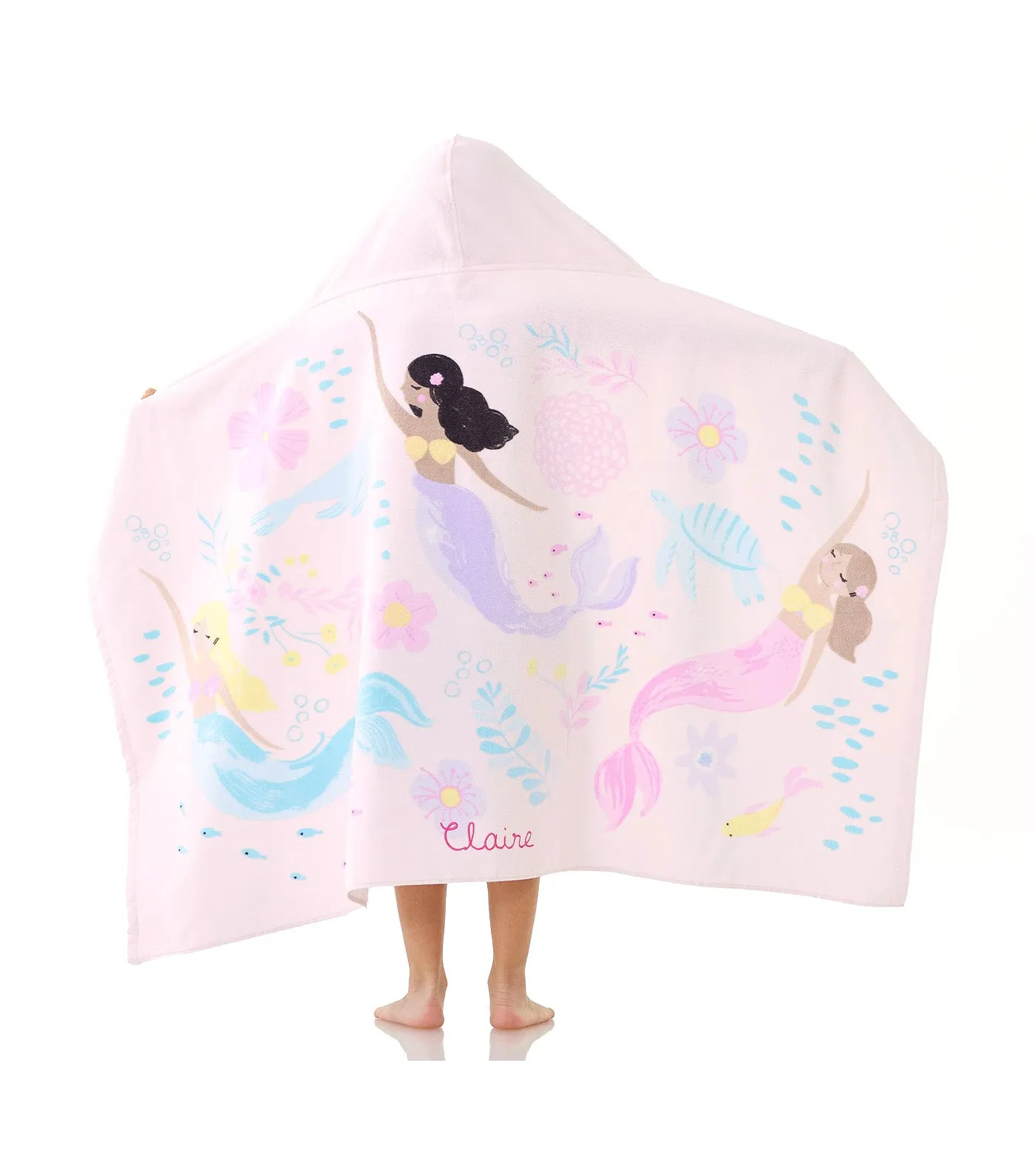 Mermaid Allover Kid Beach Hooded Towel