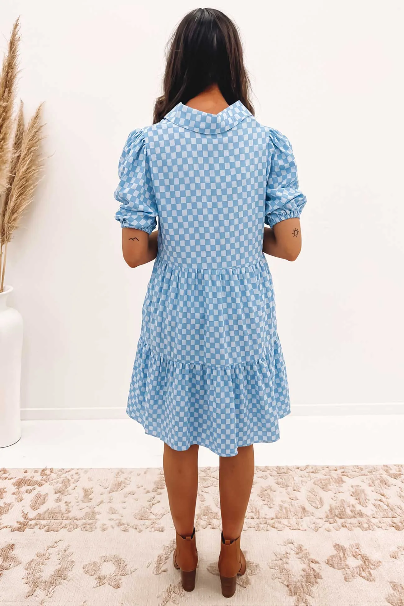 Mischa Mini Dress Blue Check