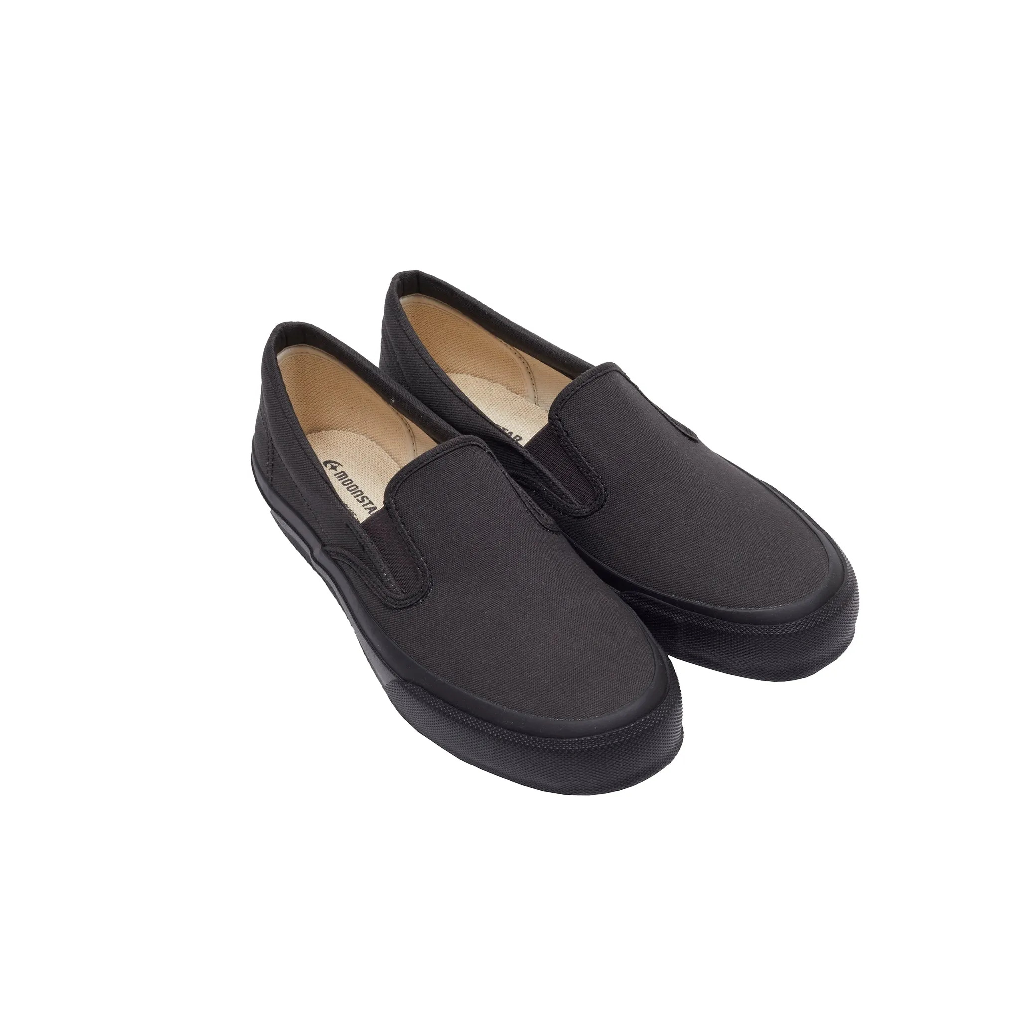 Moonstar Sidegoa Slip on Canvas Trainers in Charcoal