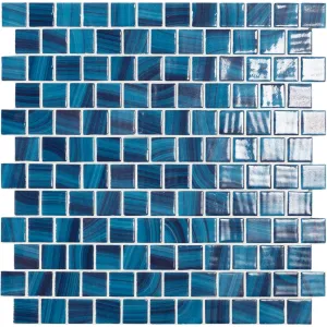 Nature Dark Blue, 1" x 1" Brick - Glass Tile