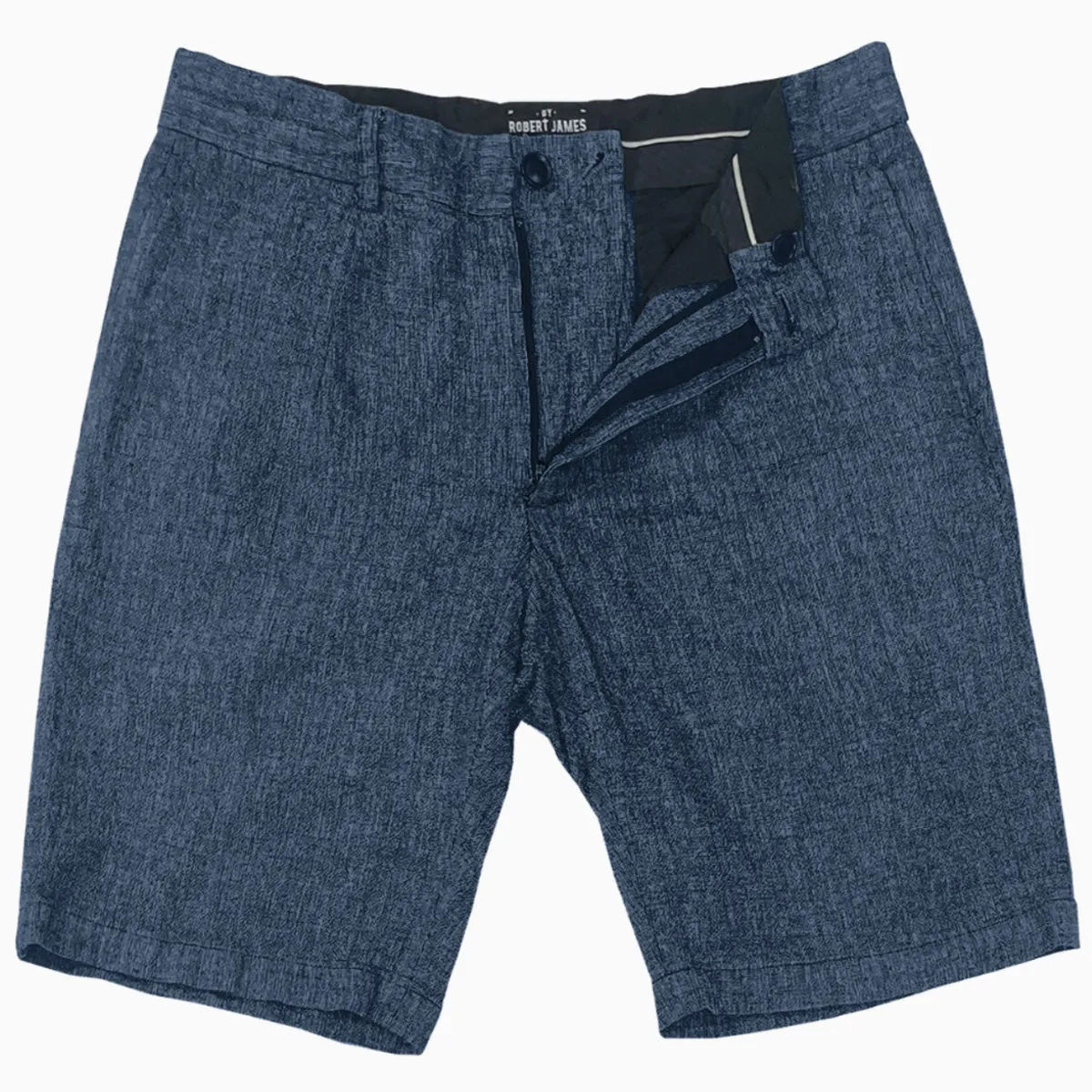 NAVY HOMESPUN DECK SHORT  SAMPLE - 55% LINEN 45% COTTON WASHABLE WALKING SHORTS / IN STOCK READY TO SHIP IN 32, 33, 34, 36