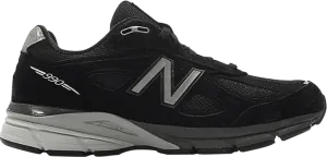 New Balance 990v4 Made in USA Wide 'Black Silver' Sneakers, Black