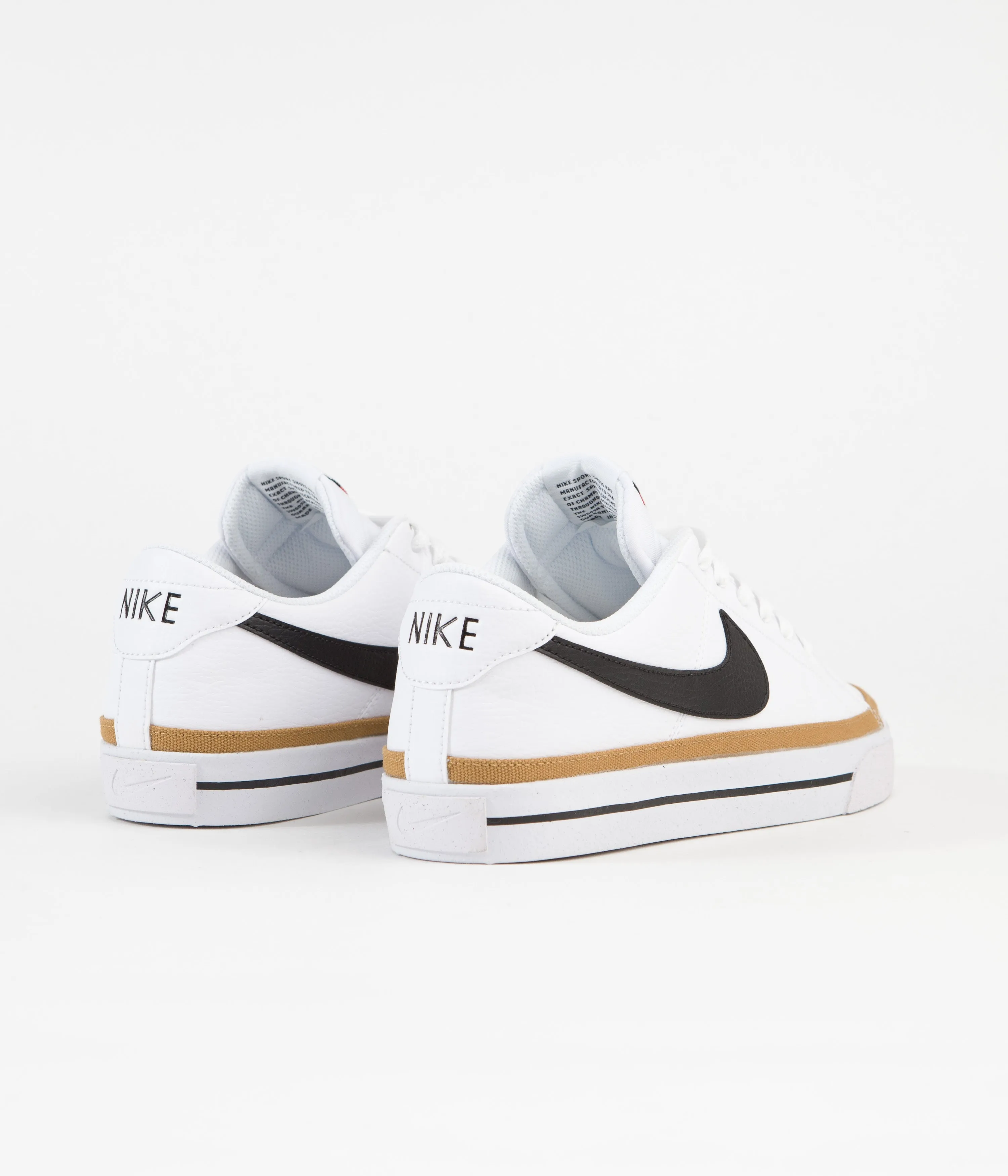 Nike Court Legacy Shoes - White / Black - Desert Ochre