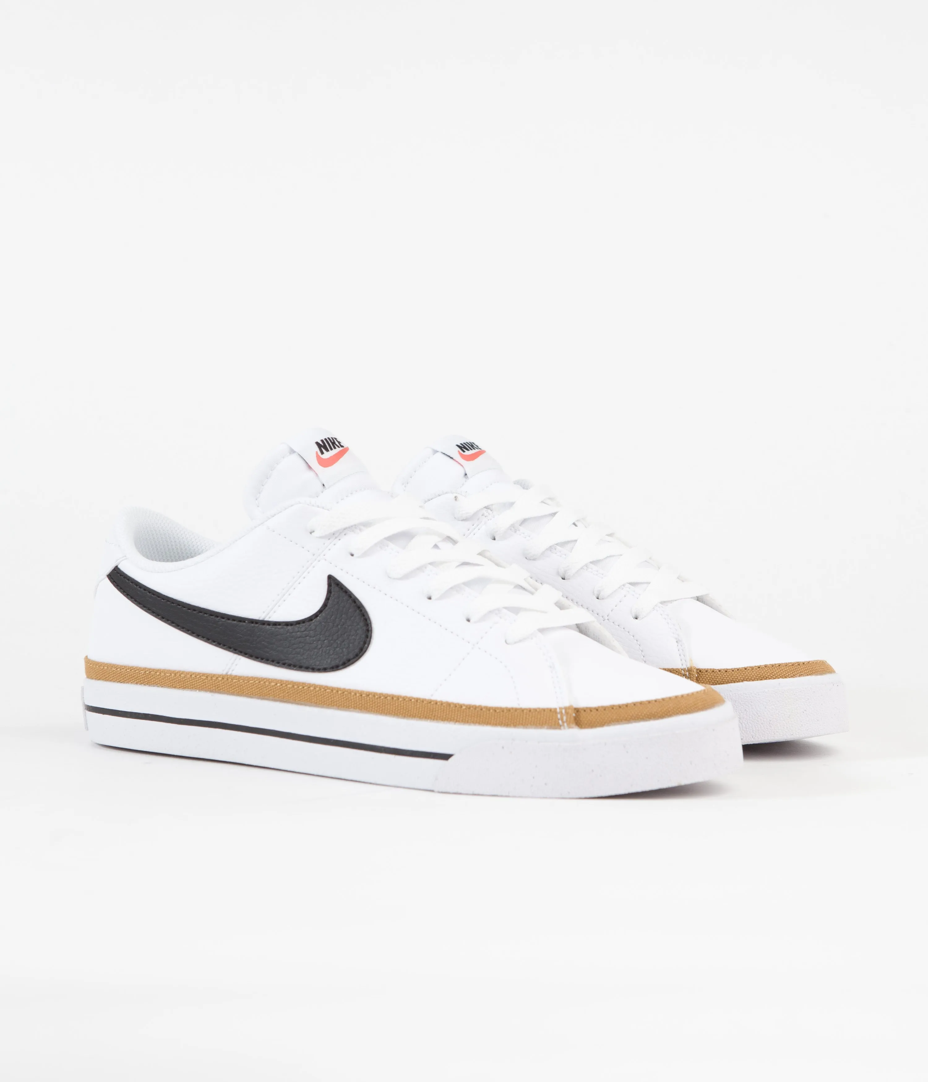 Nike Court Legacy Shoes - White / Black - Desert Ochre