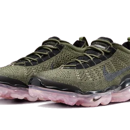 Nike Men's Air Vapormax 2023 Flyknit Shoes - Medium Olive / Pink Oxford / Black / Black