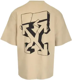 Off-White Graffiti Outline Over Skate S/S Dark Sand Black T-Shirt