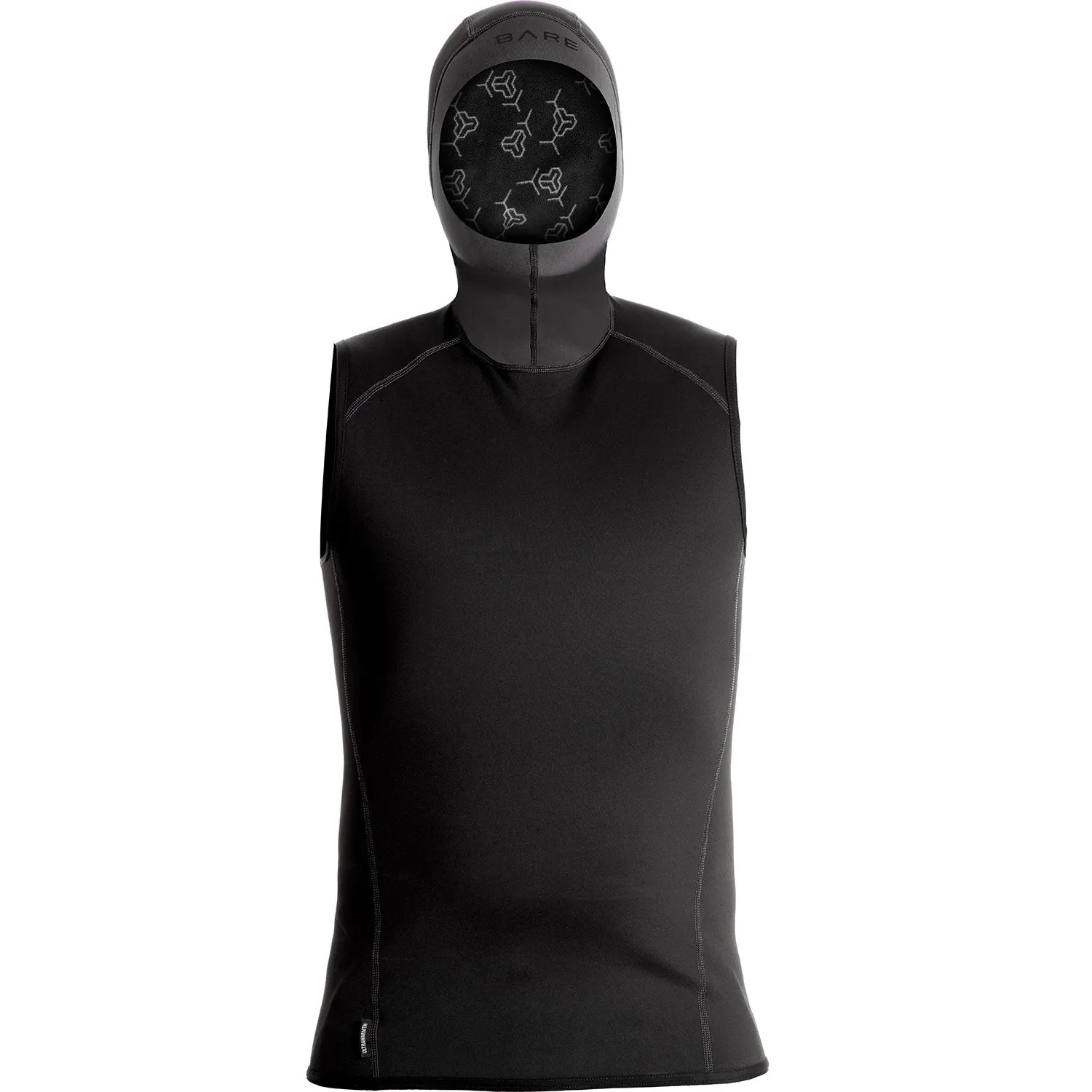 Open Box Bare Exowear Hooded Vest Unisex - Black - 3X-Large