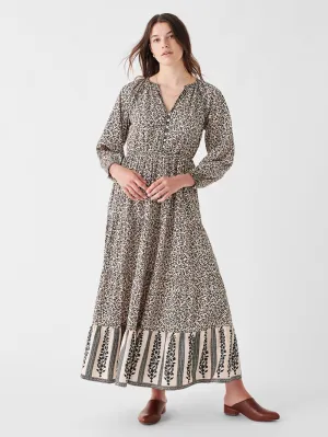 Phoebe Block Print Dress in Wildwood Vines