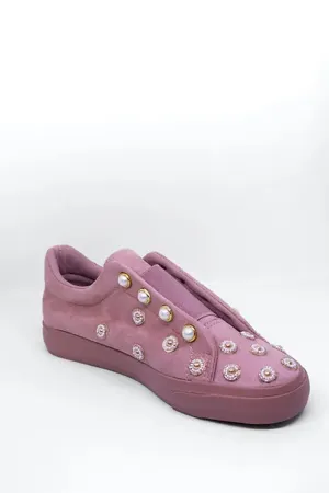 Pink No Lace Suede Sneakers