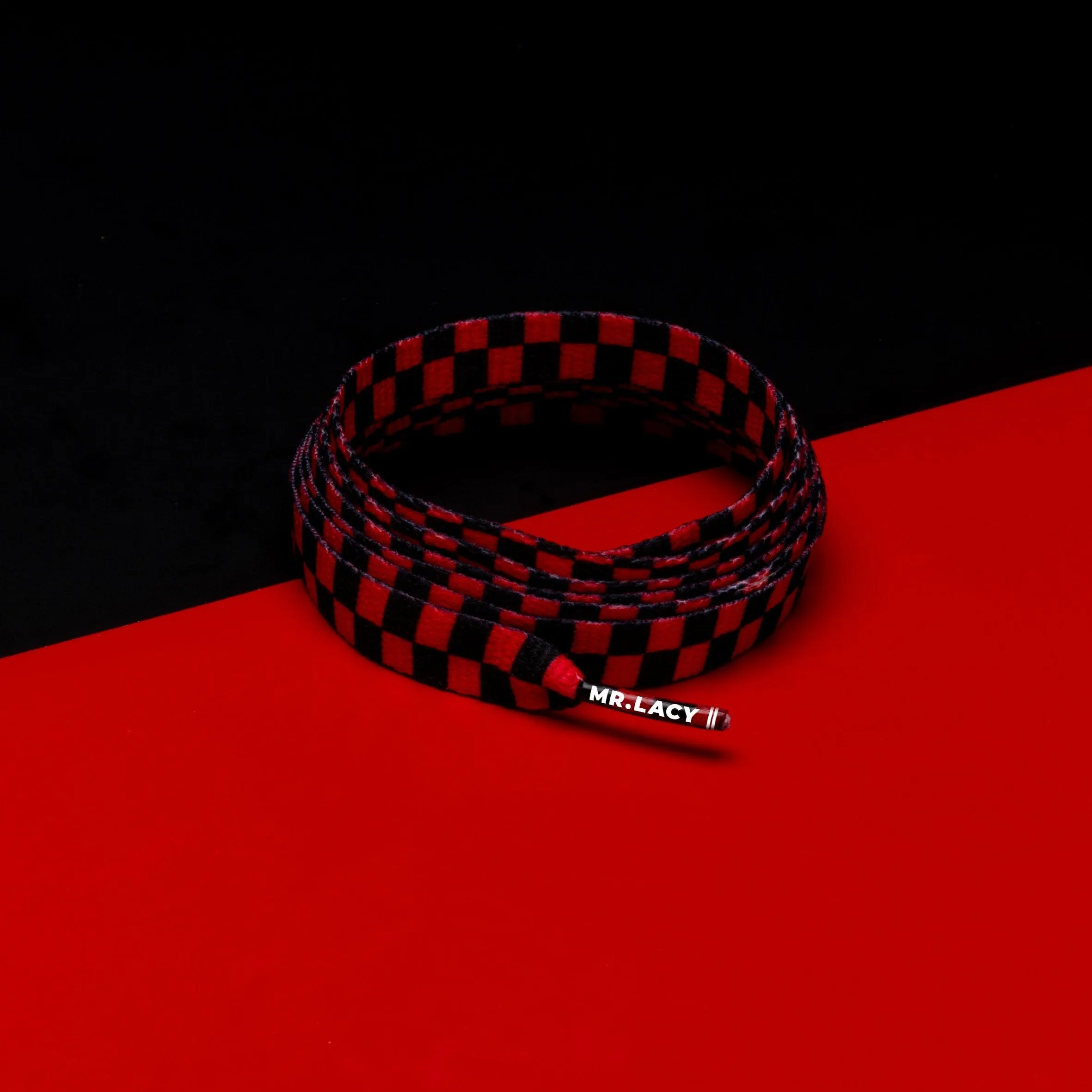 Printies Shoelaces · Checkered Red/Black