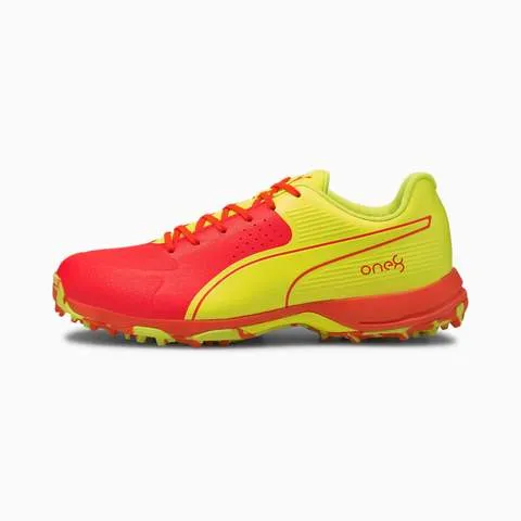 PUMA 19 FH Rubber Red Blast - Yellow Cricket Shoe